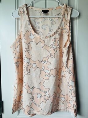 Ann Taylor Peach Floral Sleeveless Tank Top